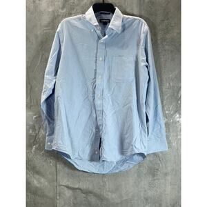 LANDS' END Men's Light Blue Traditional-Fit Long Sleeve Dress Shirt SZ 15-15.5